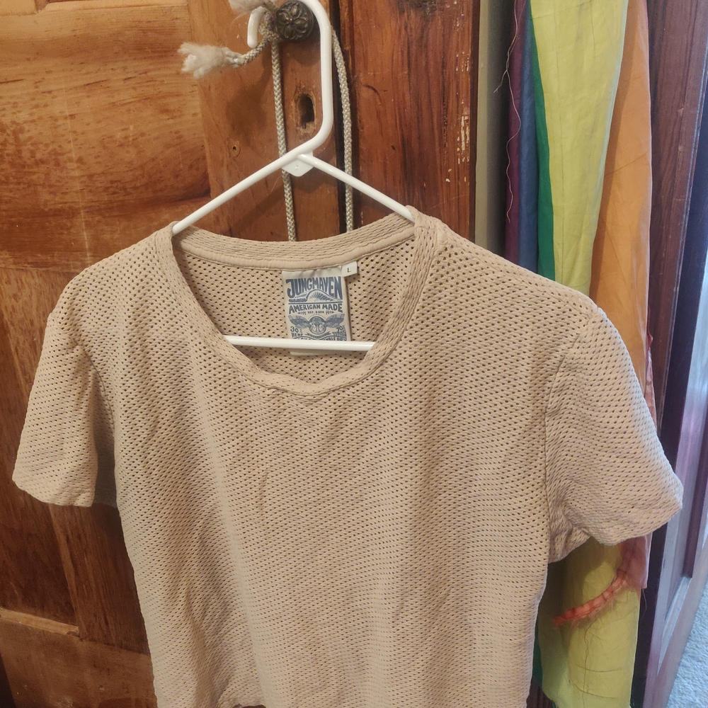 Jungmaven Beige Mesh T-Shirt
